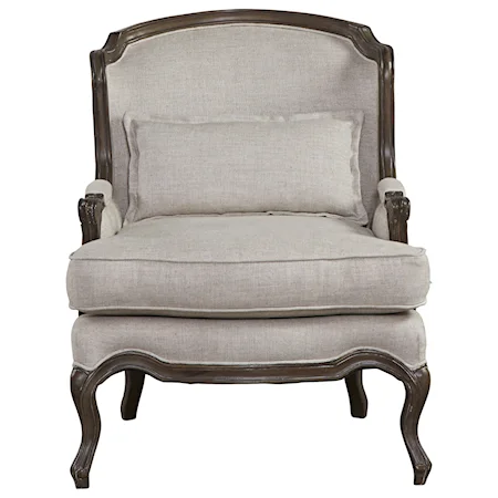 Harrison Chair with Carved Wood Frame